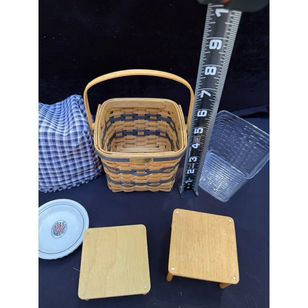 Longaberger Collectors Club Miniature 2 Pie Basket Risers Bonnie Pie Plate Mint!